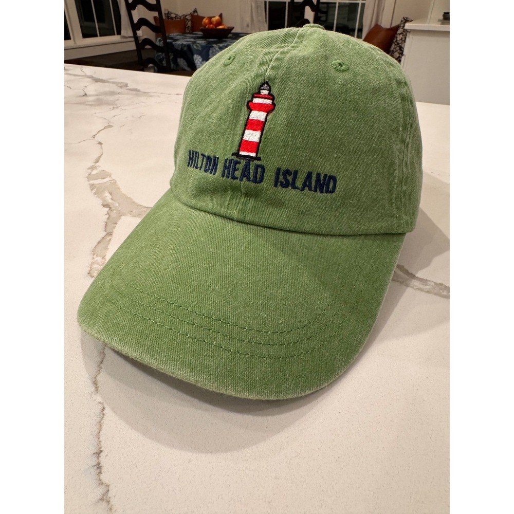 Hilton Head Island Harbour Town Lighthouse Green Cotton Dad Hat‎ Adjustable Cap - Picture 2 of 5